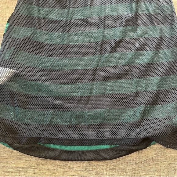 Sandro Tender Striped Mesh Top Green Black Size 2 - Picture 7 of 11
